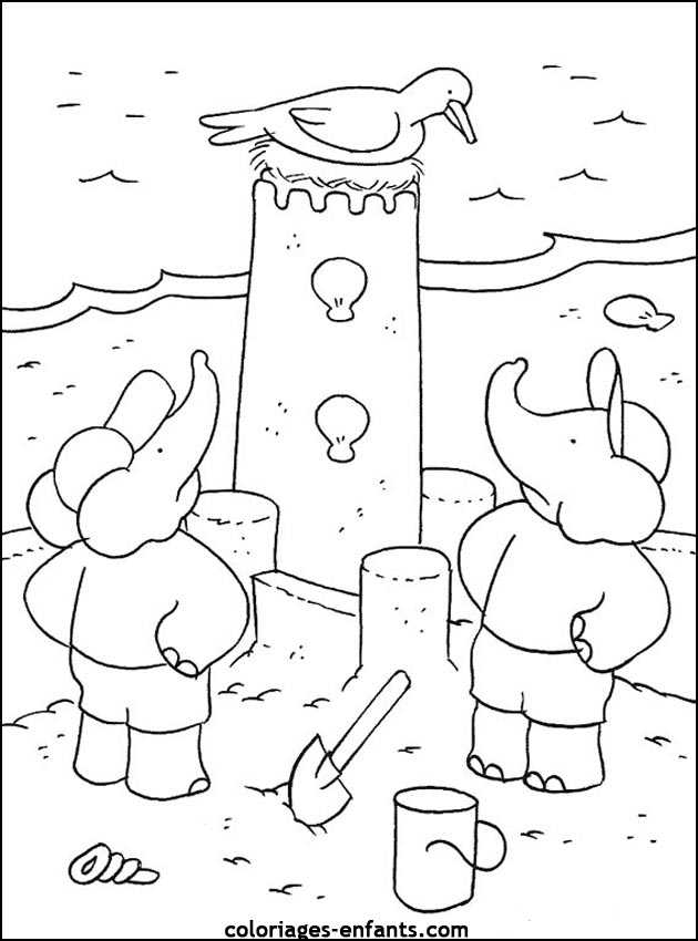 coloriage d'lphant - dessin  colorier d'animaux