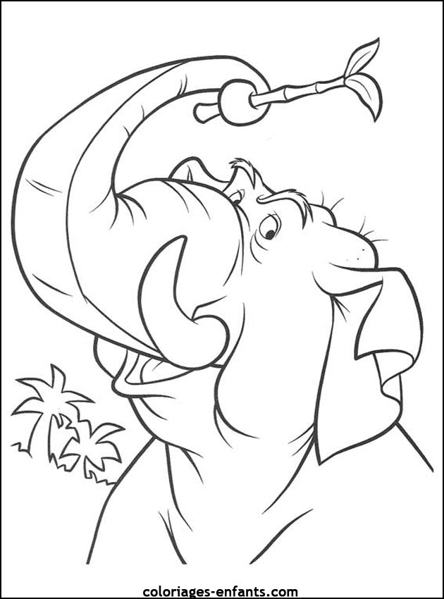 coloriage d'lphant - dessin  colorier d'animaux