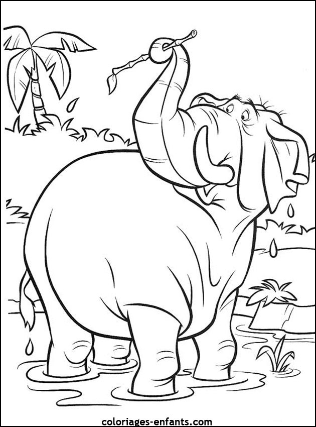 coloriage d'�l�phant - dessin � colorier d'animaux
