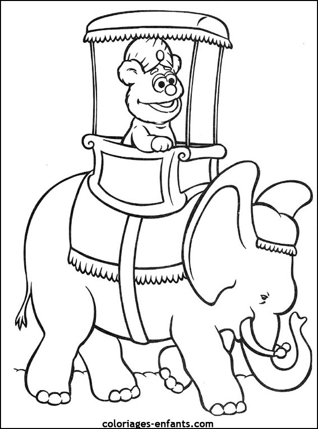 coloriage d'lphant - dessin  colorier d'animaux