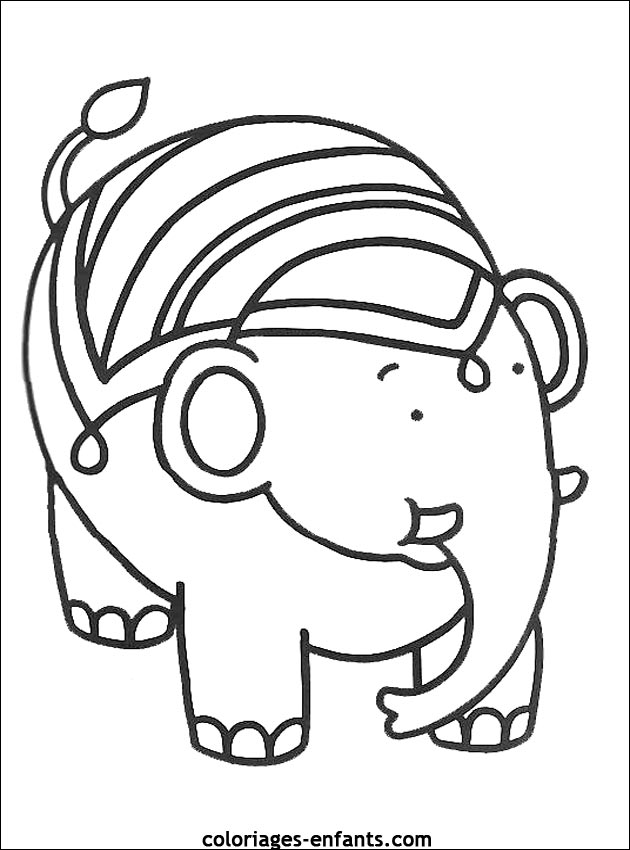 coloriage d'lphant - dessin  colorier d'animaux