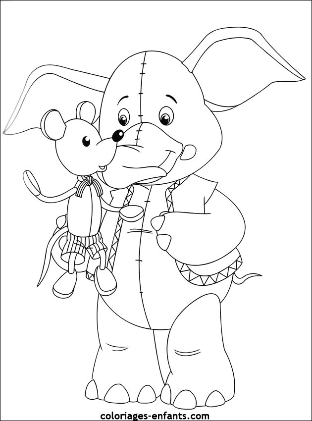 coloriage d'lphant - dessin  colorier d'animaux