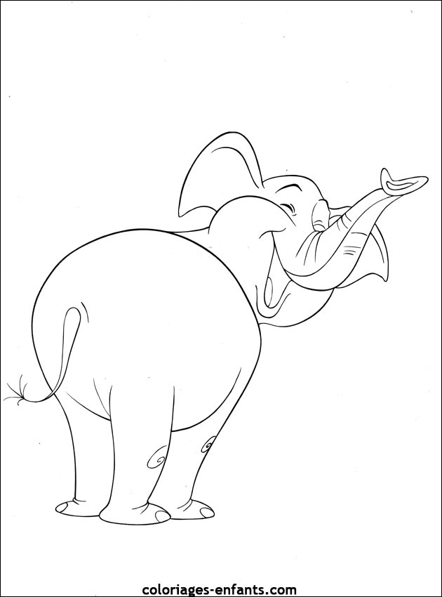 coloriage d'lphant - dessin  colorier d'animaux