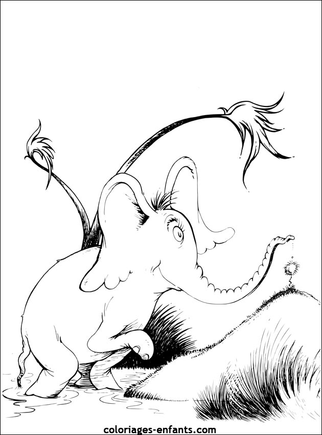 coloriage d'lphant - dessin  colorier d'animaux