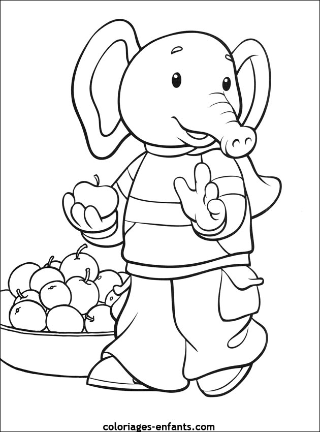 coloriage d'lphant - dessin  colorier d'animaux