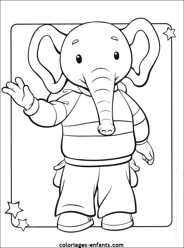 coloriage d'lphant - dessin  colorier d'animaux