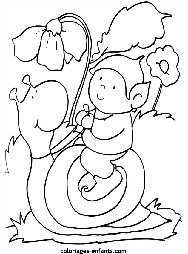 coloriage d'escargots sur coloriages-enfants.com