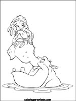 Coloriages d'hippopotames