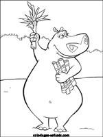 Coloriages d'hippopotames