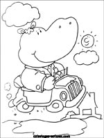 Coloriages d'hippopotames