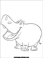 Coloriages d'hippopotames