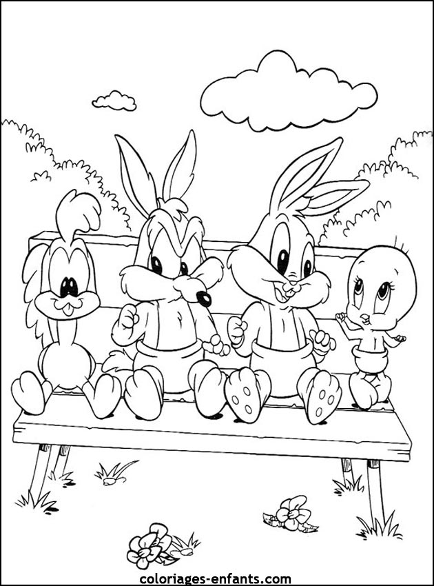 coloriage d'animaux - dessin de lapin  imprimer