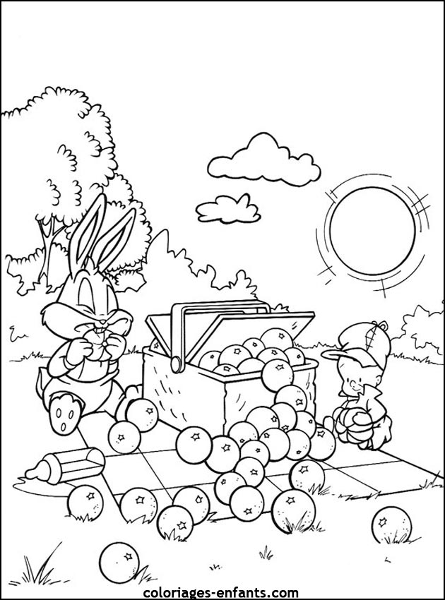 coloriage d'animaux - dessin de lapin  imprimer