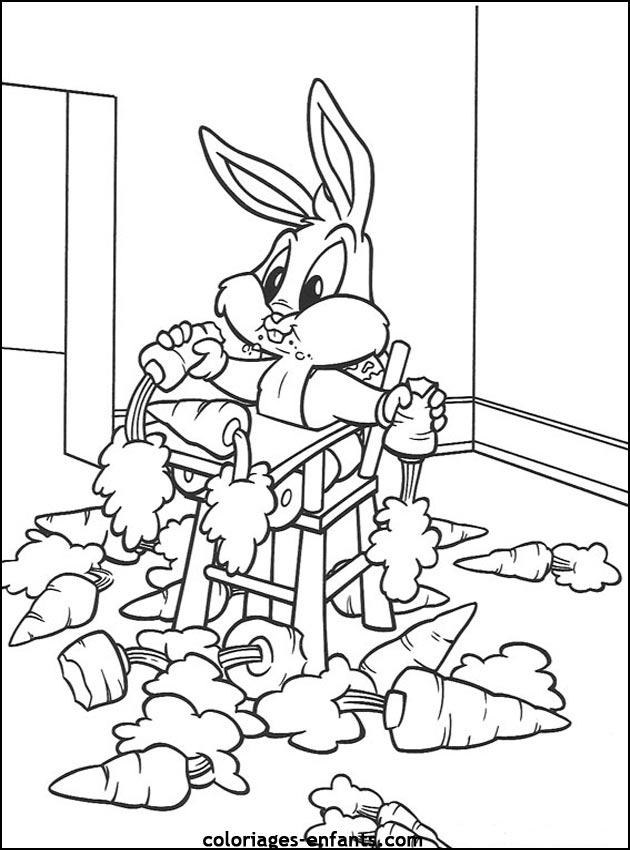 coloriage d'animaux - dessin de lapin  imprimer