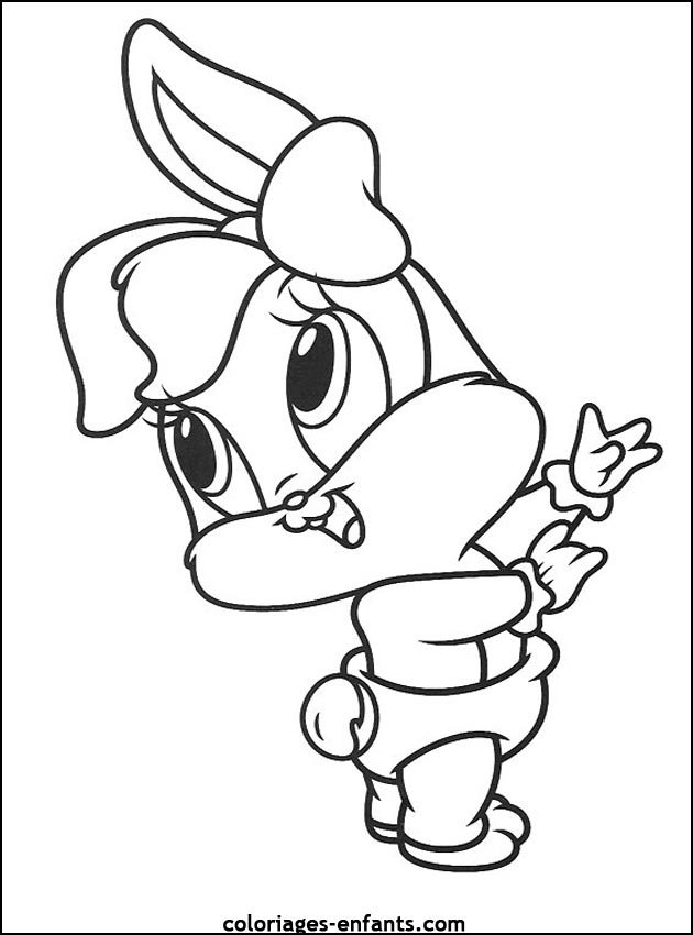 coloriage d'animaux - dessin de lapin  imprimer