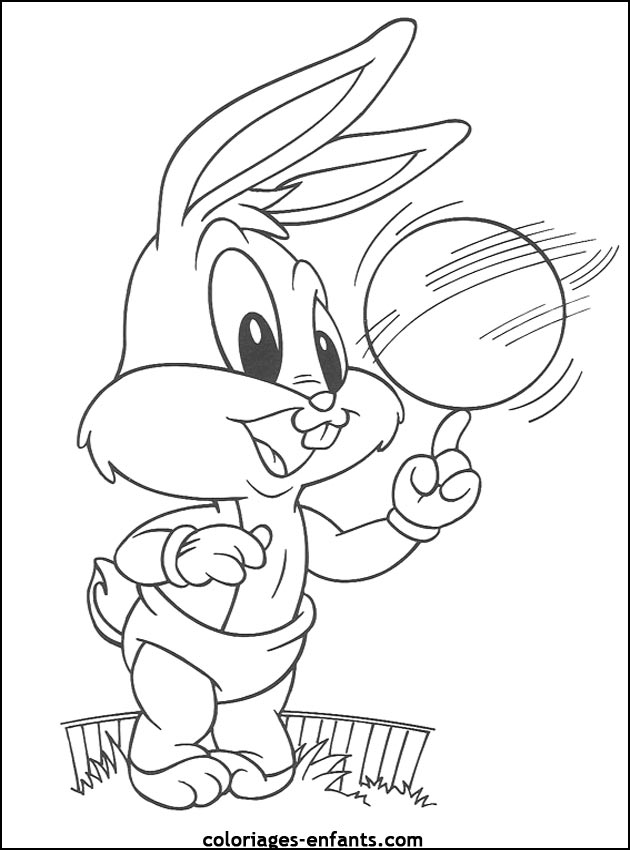 coloriage d'animaux - dessin de lapin  imprimer