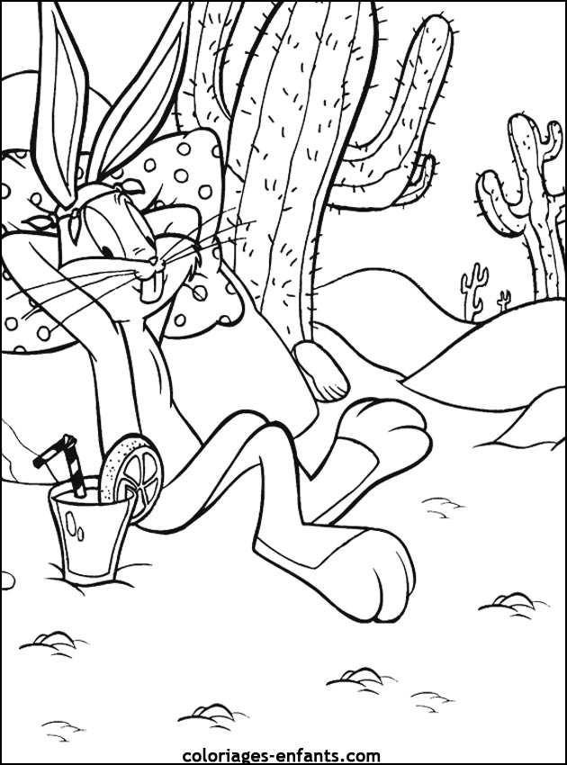 coloriage d'animaux - dessin de lapin  imprimer