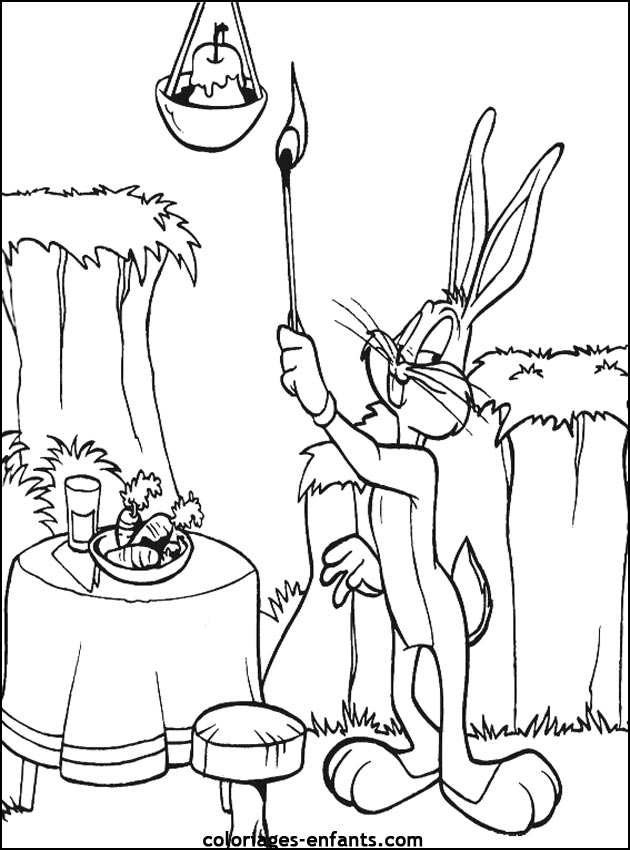 coloriage d'animaux - dessin de lapin  imprimer