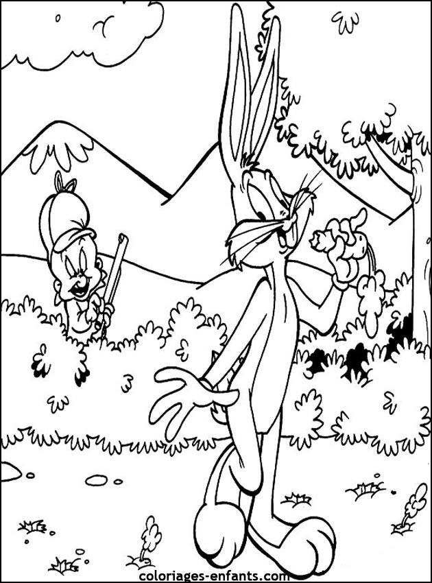 coloriage d'animaux - dessin de lapin  imprimer