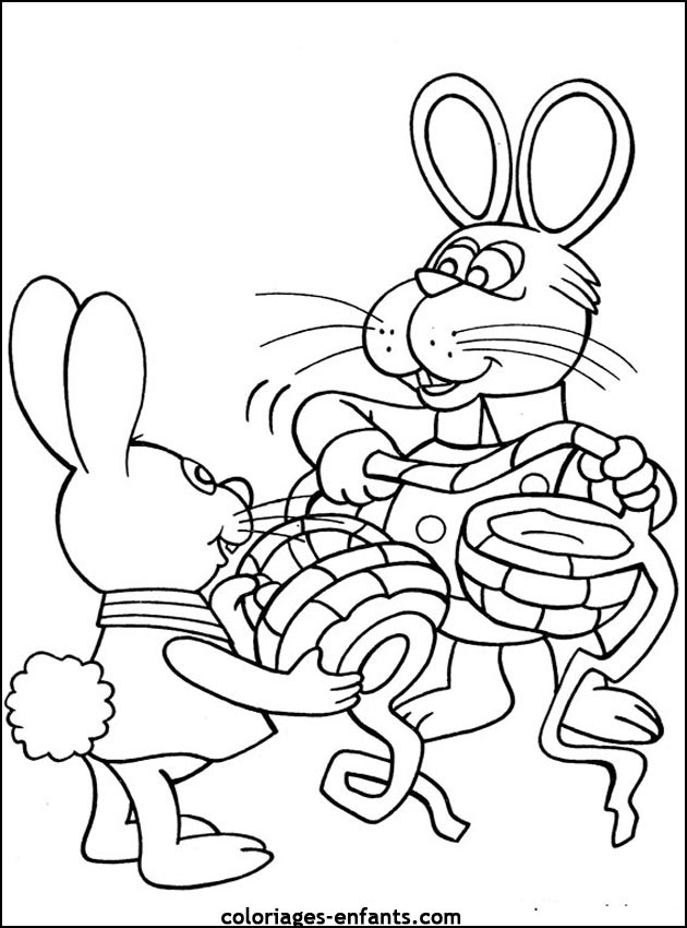 coloriage d'animaux - dessin de lapin  imprimer