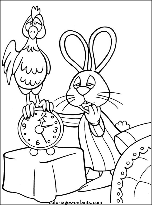 coloriage d'animaux - dessin de lapin  imprimer