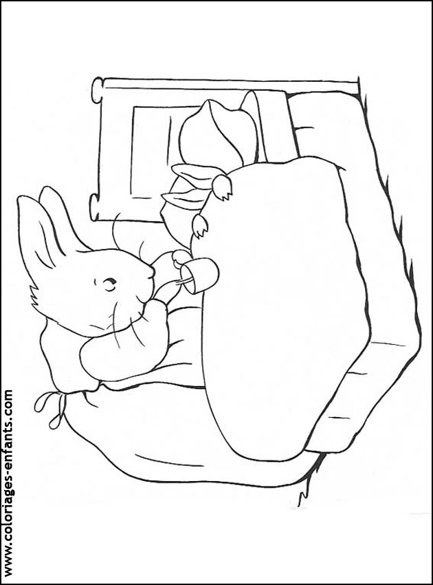 coloriage d'animaux - dessin de lapin  imprimer