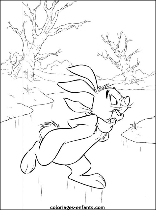 coloriage d'animaux - dessin de lapin  imprimer