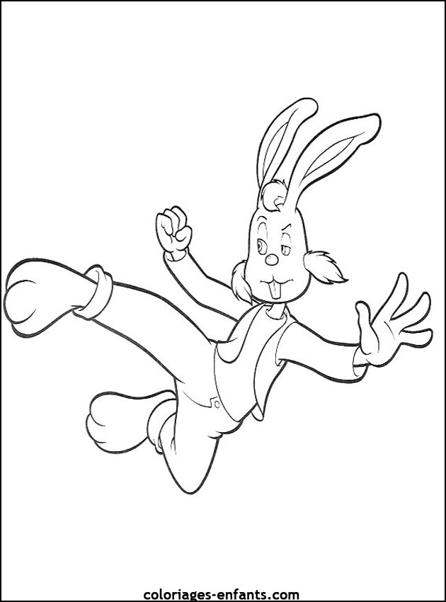 coloriage d'animaux - dessin de lapin  imprimer