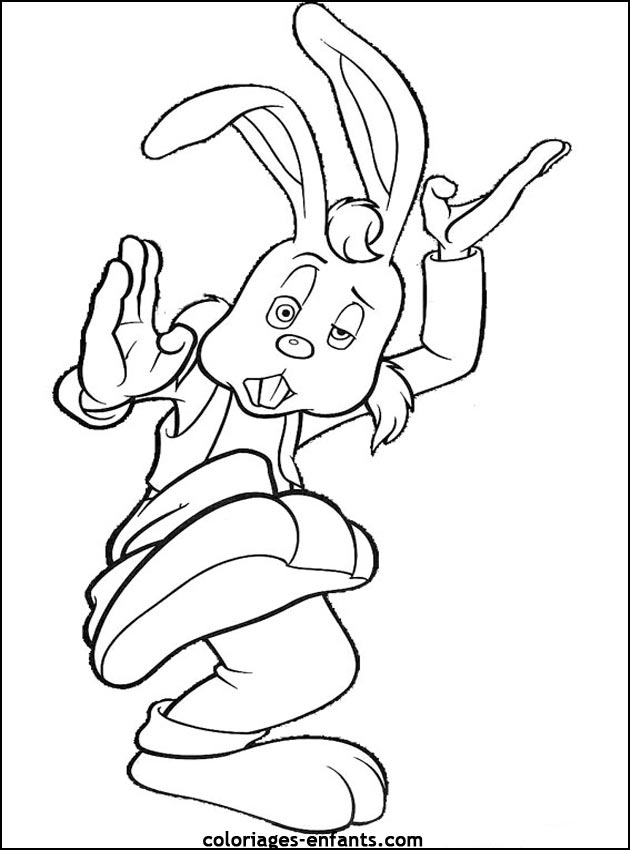 coloriage d'animaux - dessin de lapin  imprimer