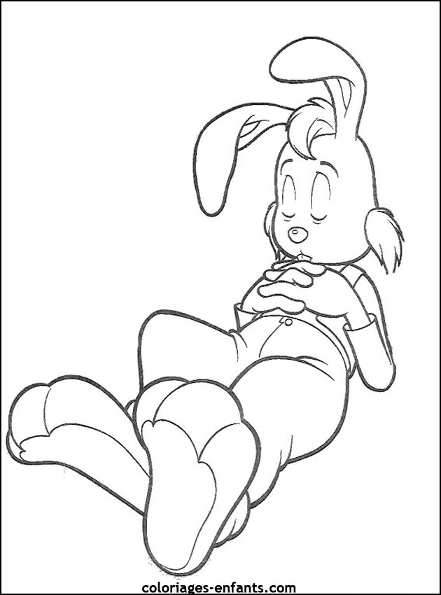 coloriage d'animaux - dessin de lapin  imprimer