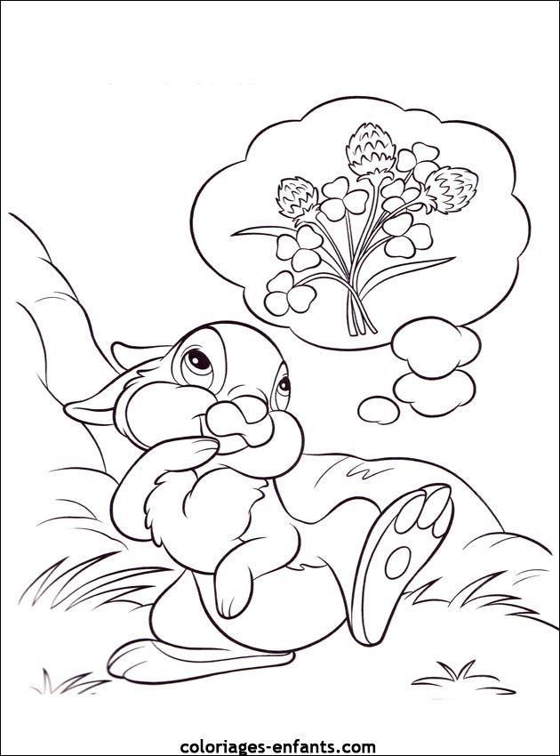 coloriage d'animaux - dessin de lapin  imprimer