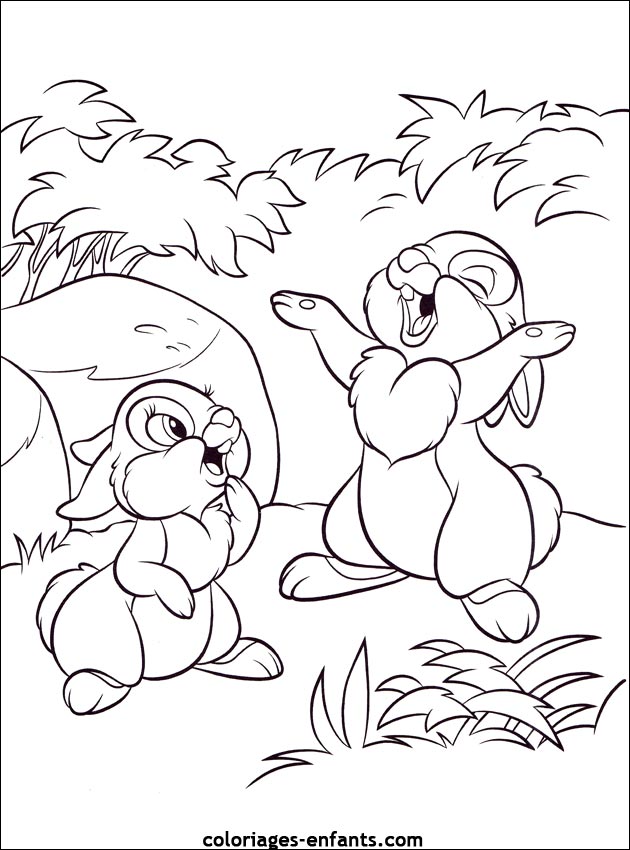 coloriage d'animaux - dessin de lapin  imprimer