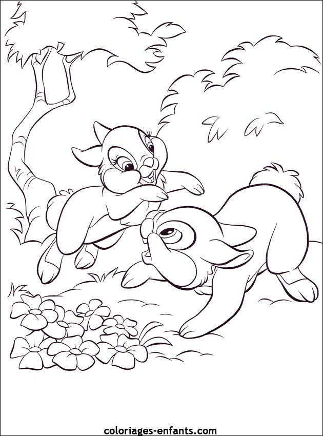 coloriage d'animaux - dessin de lapin  imprimer