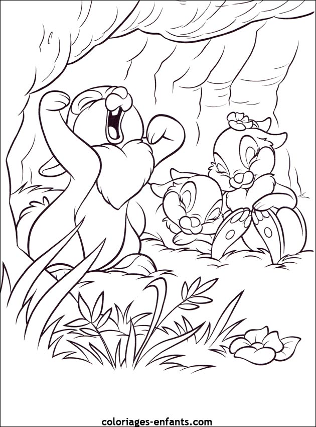 coloriage d'animaux - dessin de lapin  imprimer