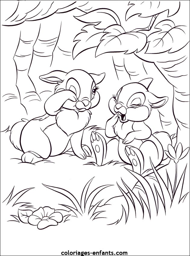 coloriage d'animaux - dessin de lapin  imprimer