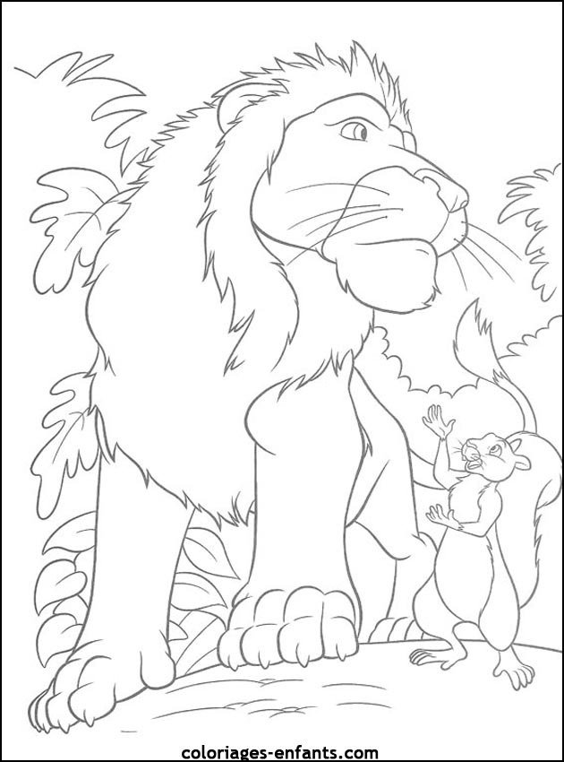 Coloriage de lion à imprimer sur coloriages  enfants