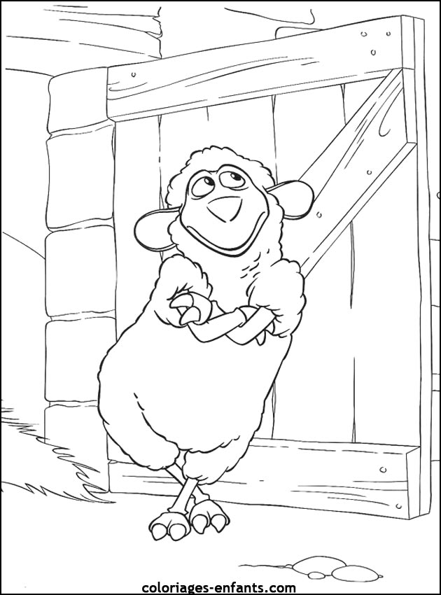 coloriage d'animaux - dessin de mouton  colorier