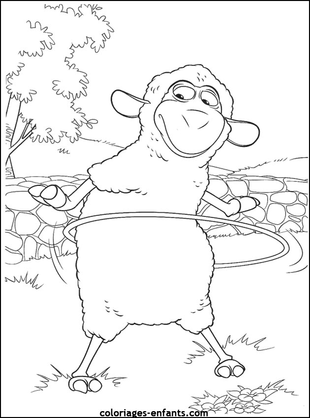 coloriage d'animaux - dessin de mouton  colorier