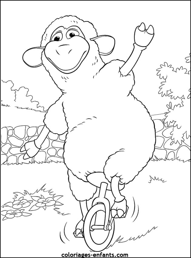 coloriage d'animaux - dessin de mouton  colorier