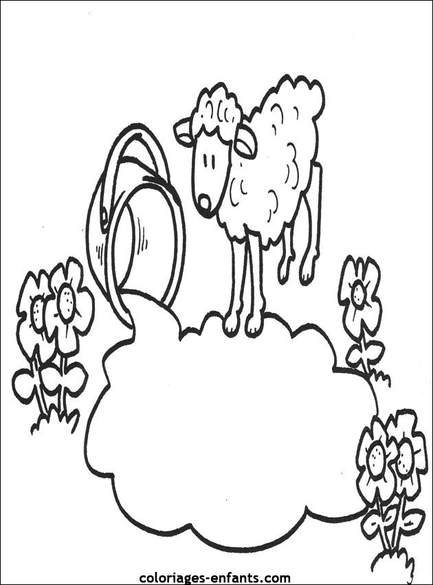 coloriage d'animaux - dessin de mouton  colorier