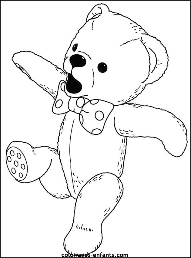 coloriage d'animaux - dessin d'ours  imprimer pour les enfants