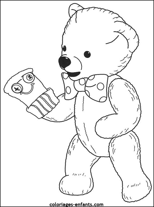 coloriage d'animaux - dessin d'ours  imprimer pour les enfants