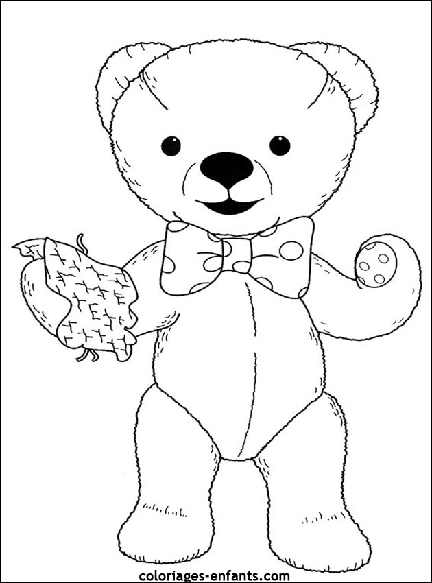 coloriage d'animaux - dessin d'ours  imprimer pour les enfants