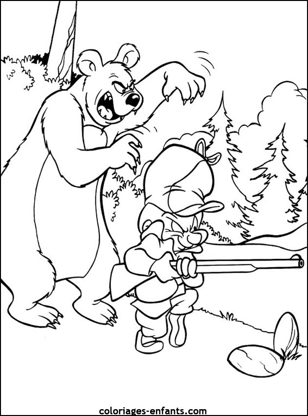 coloriage d'animaux - dessin d'ours  imprimer pour les enfants