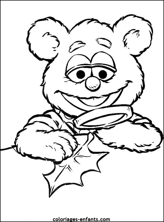 coloriage d'animaux - dessin d'ours  imprimer pour les enfants