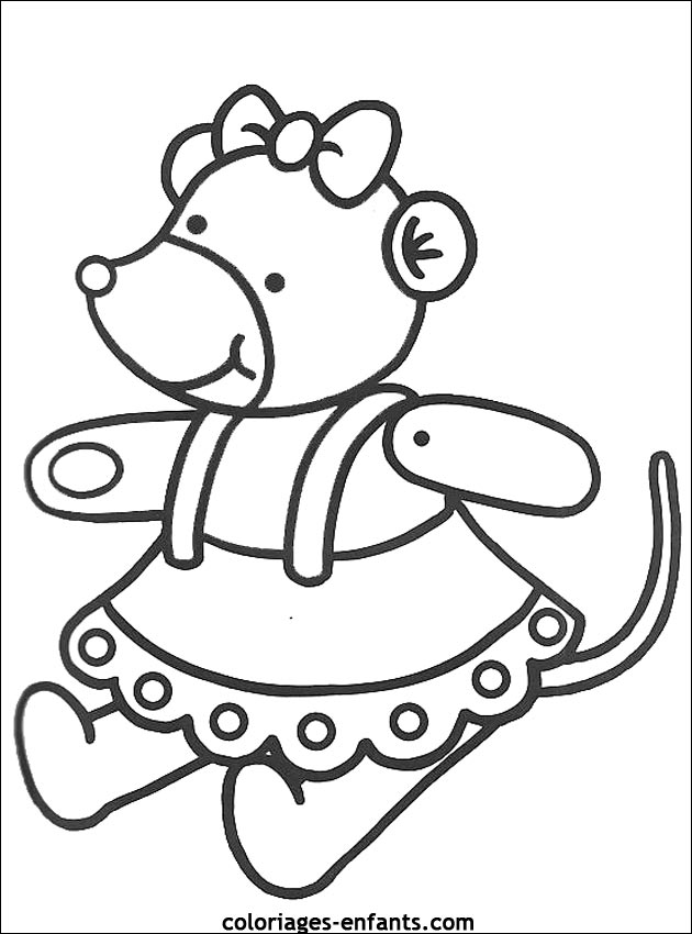 coloriage d'animaux - dessin d'ours  imprimer pour les enfants