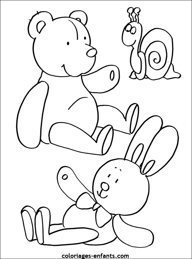 coloriage d'animaux - dessin d'ours  imprimer pour les enfants