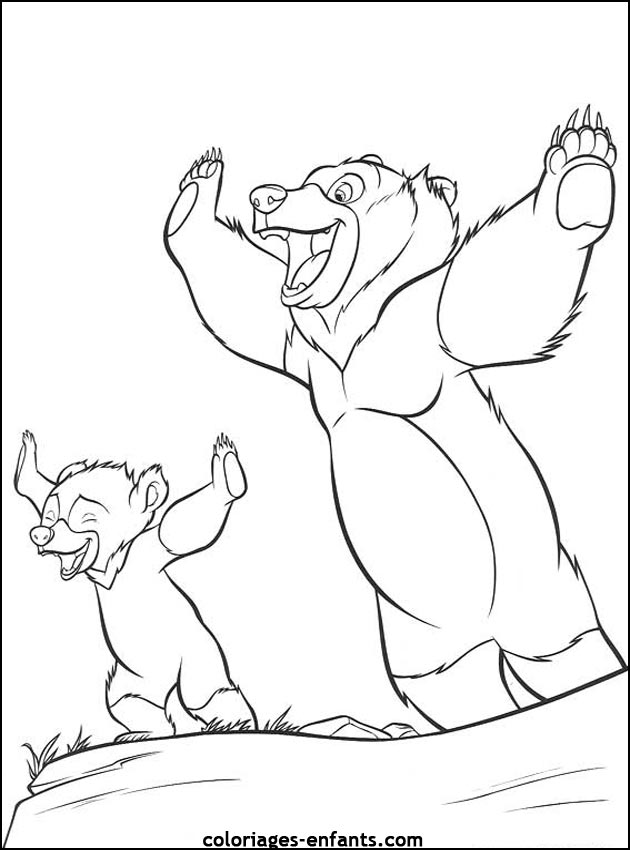 coloriage d'animaux - dessin d'ours  imprimer pour les enfants