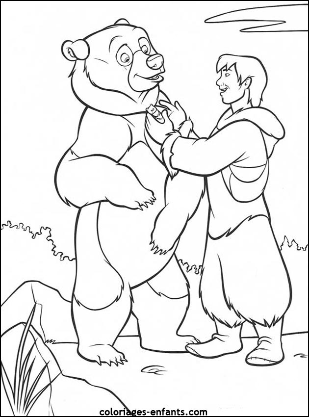 coloriage d'animaux - dessin d'ours  imprimer pour les enfants