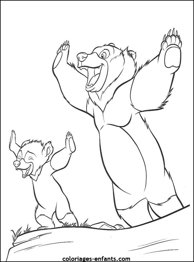 coloriage d'animaux - dessin d'ours  imprimer pour les enfants